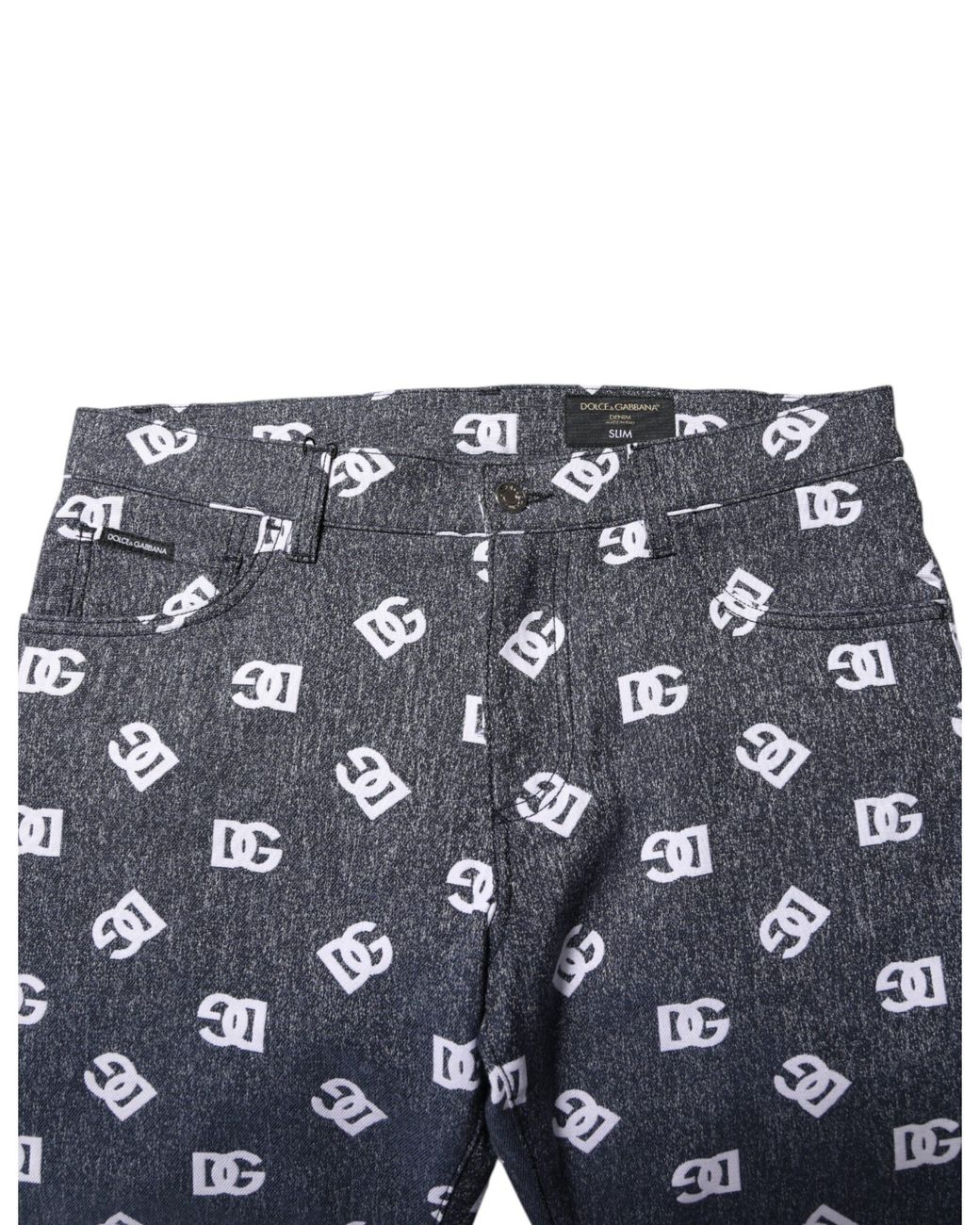 Dolce & Gabbana Blue Logo Print Slim Fit Jeans for men