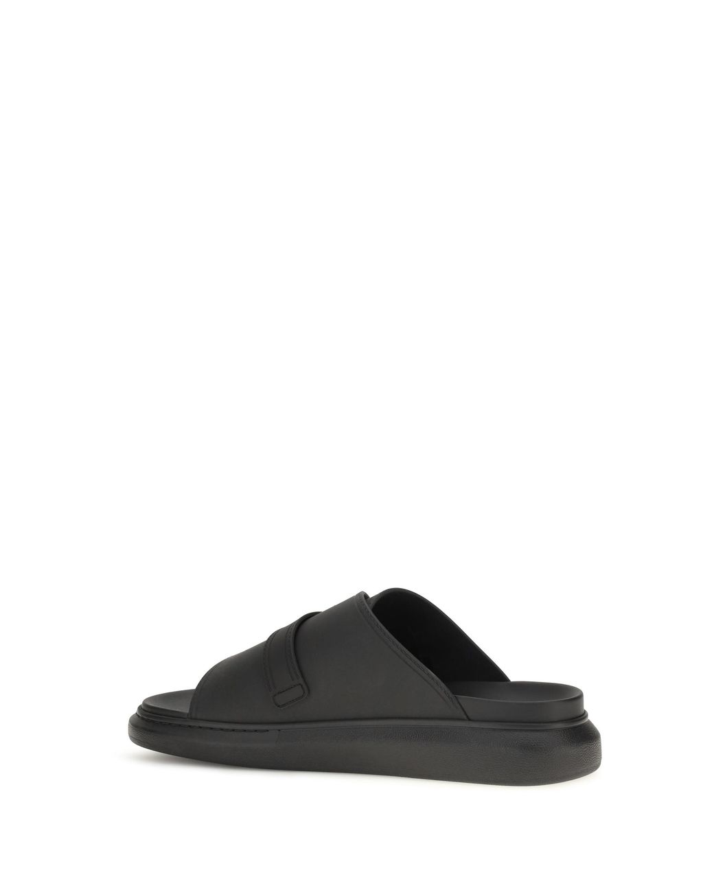 McQueen Black Buckle Slide Sandals for men