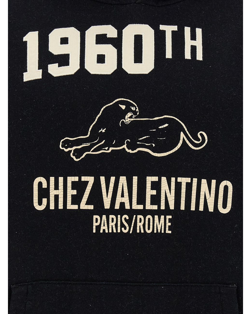 Valentino Garavani Black Printed Hoodie Cotton Sweatshirt for men