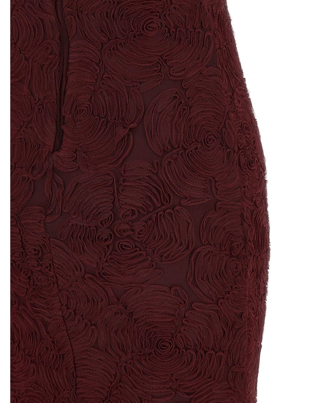 ROTATE BIRGER CHRISTENSEN Purple Floral Mesh Flounce Dress