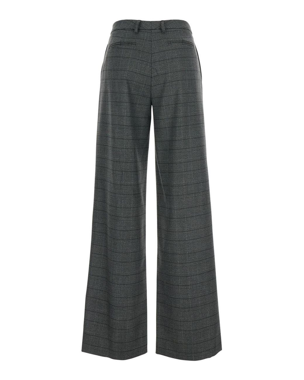 Le Plain Gray Trousers With Striped Motif