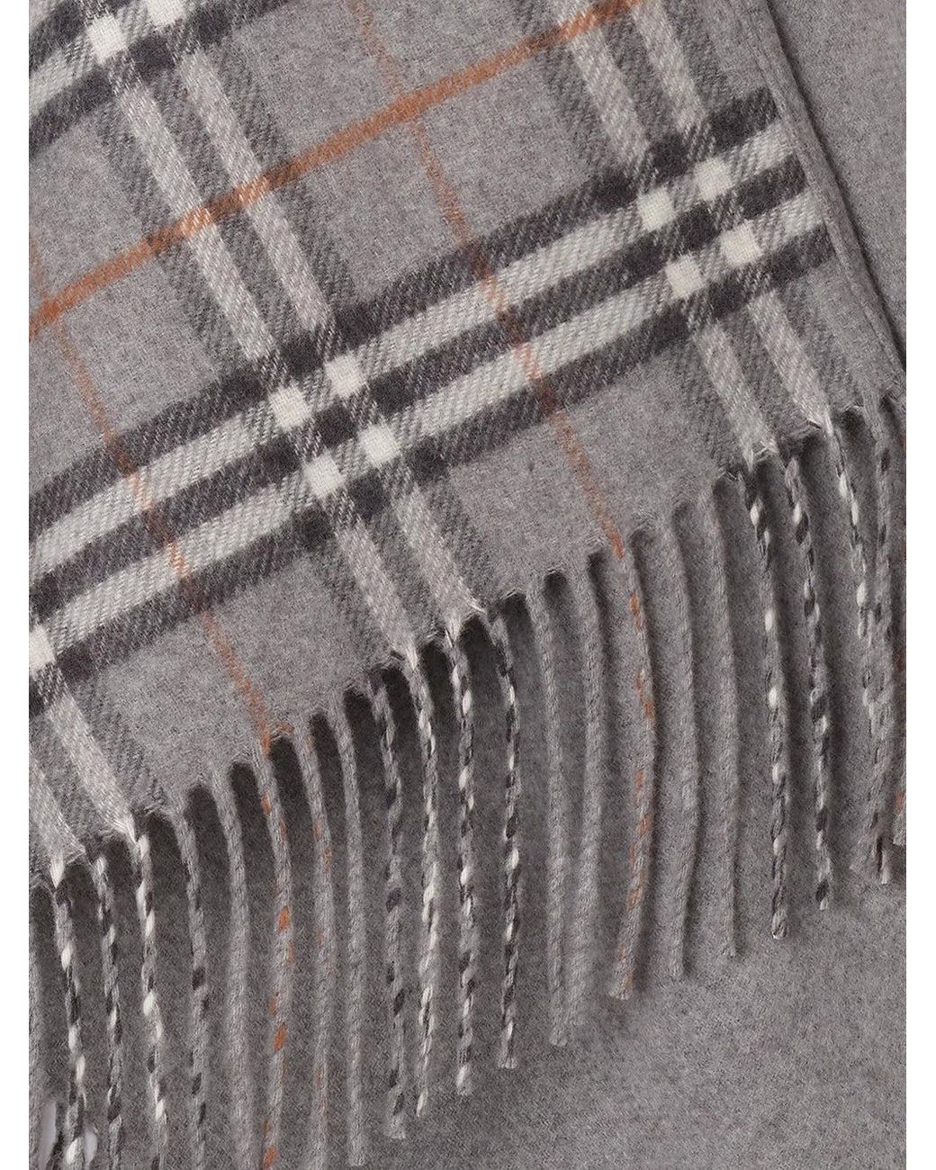 Burberry Gray Reversible Check Wool Cape