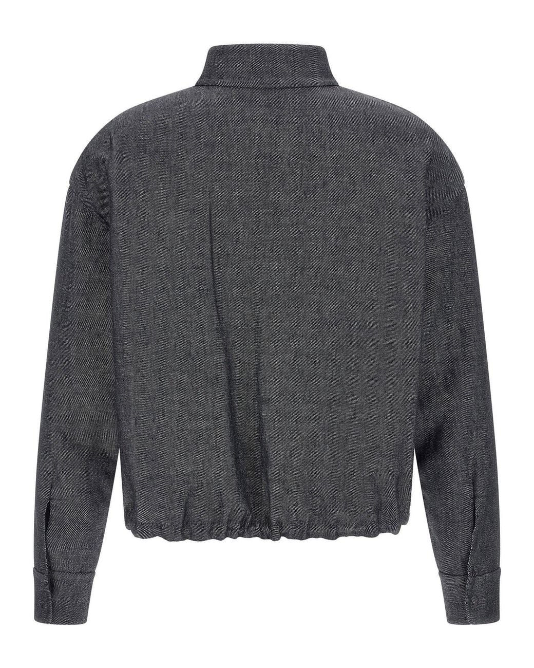 Fendi Gray Reversible Wool Blouson