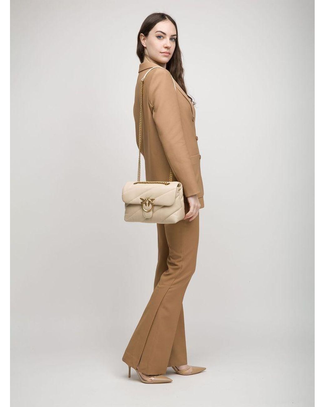 Pinko Natural Crossbody Bag Lamb Leather Crossbody-Bags