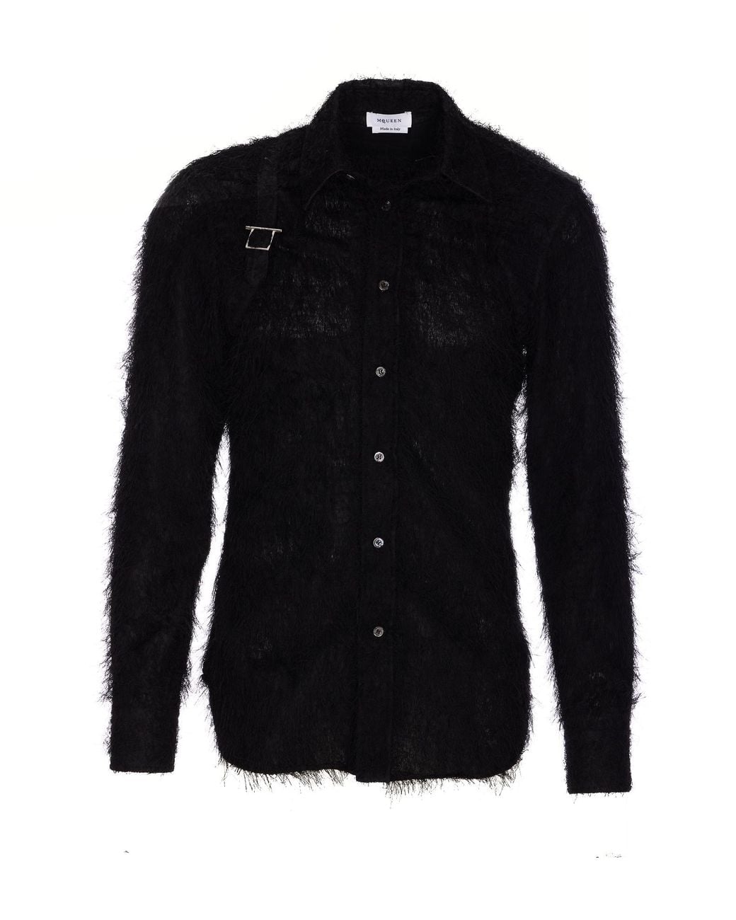 McQueen Black Shirts Polyester for men