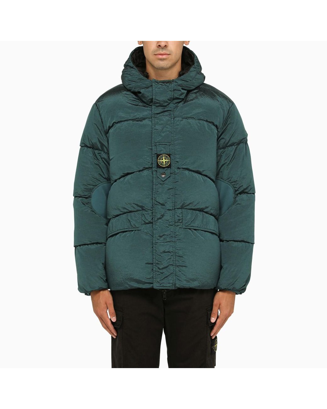 Stone island green outlet puffer jacket