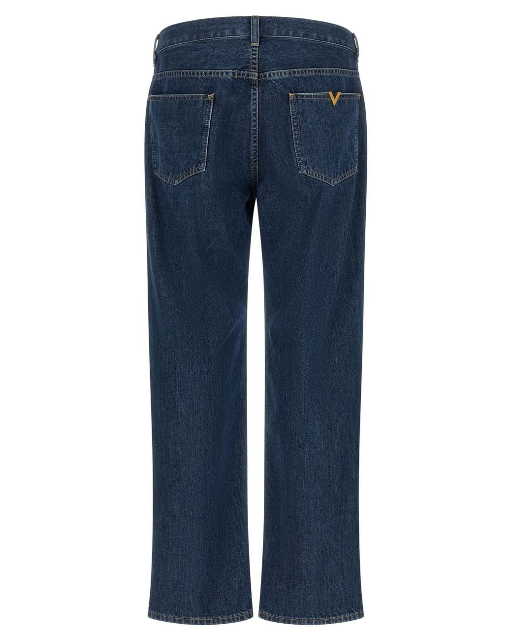 Valentino Garavani Blue Cotton Straight-Leg Jeans Clothing for men