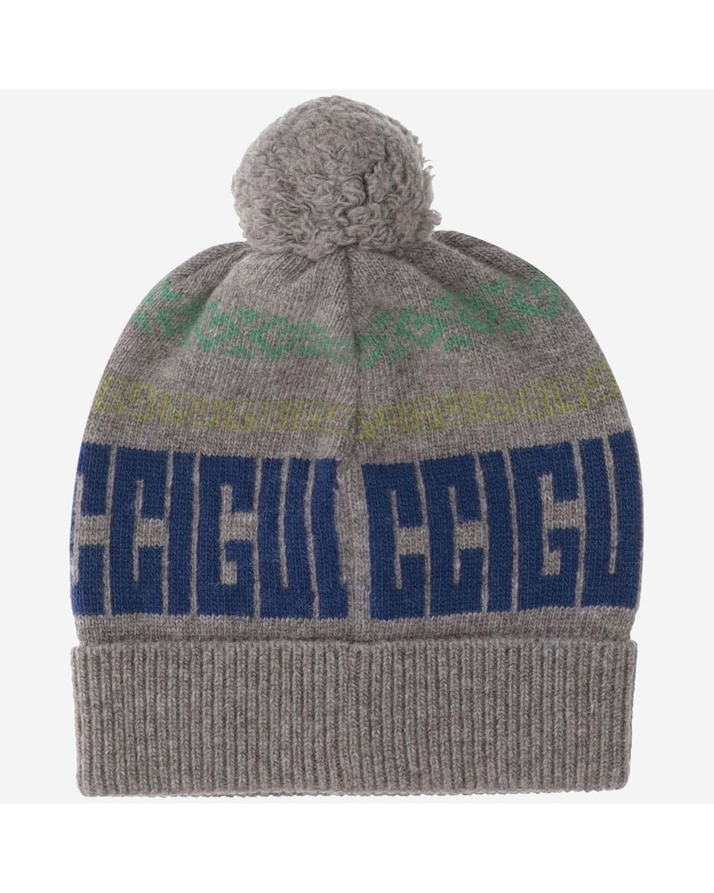 Gucci Gray Wool Hat With Logo for men