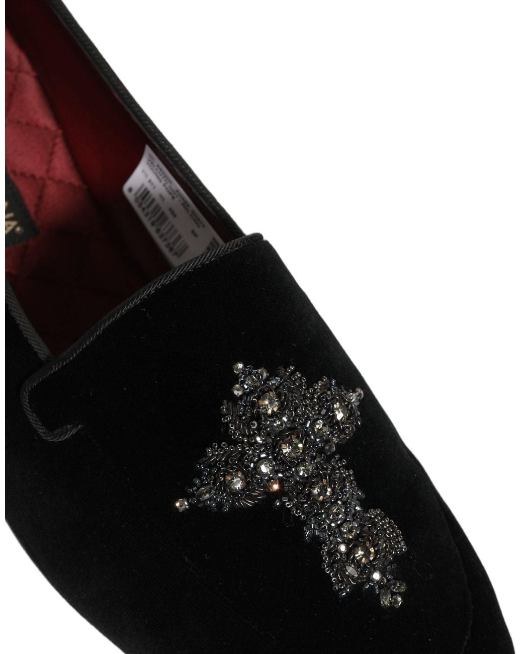 Dolce & Gabbana Black Suede Embellished Dress Loafers Shoes for men
