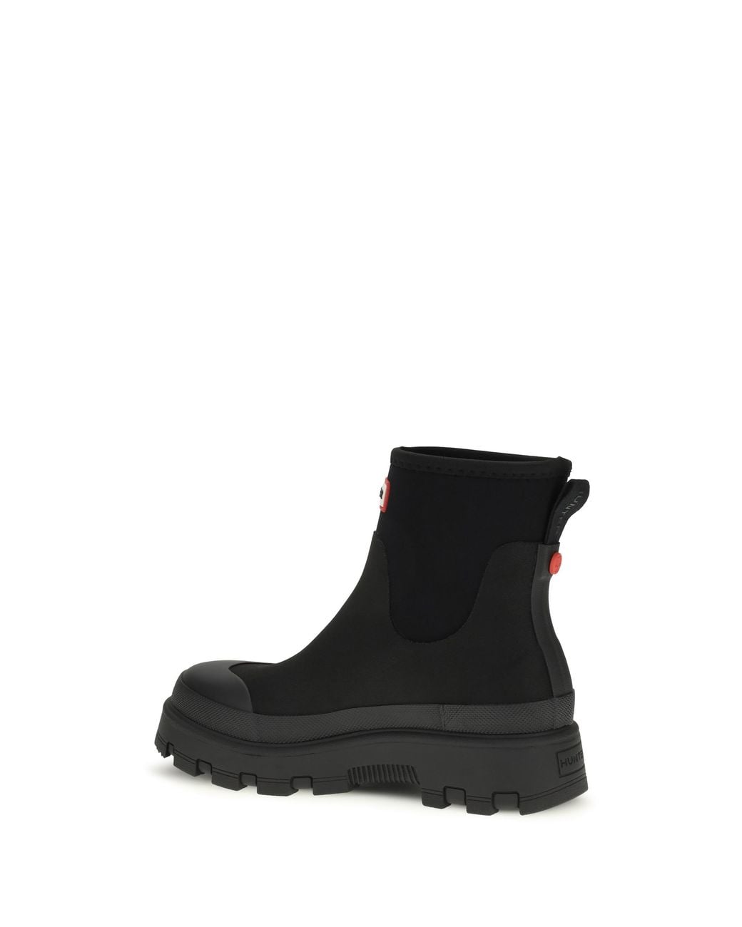 Hunter Black Chelsea Booties Upper: Rubber; Sole: Rubber Boot