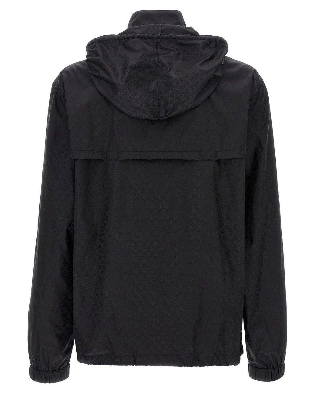 McQueen Black Skull Jacquard Nylon Jacket