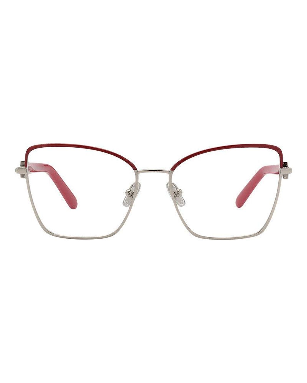 Ferragamo Red Eyeglasses Butterfly Full Rim, /Burgundy Frame And Clear Demo Lens Lens Sf2223N744