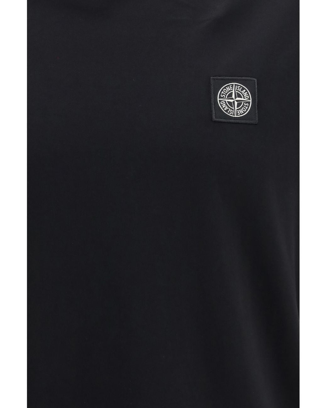 Stone Island Black Logo Patch T-Shirt Cotton T-Shirts for men