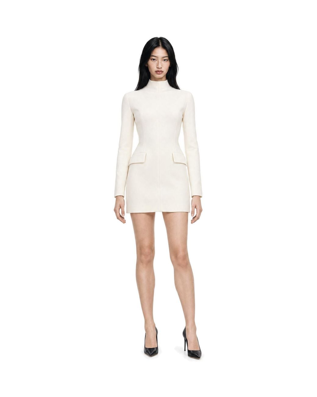 Sportmax White Tefrite Hourglass Dress Outer: Polyester Evening Suits