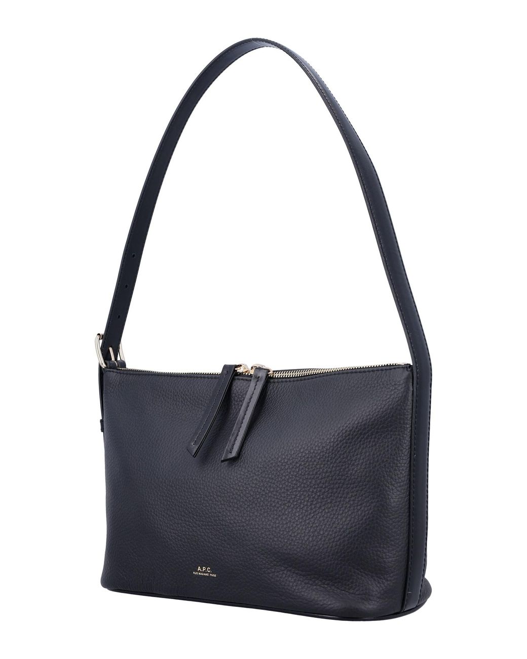 A.P.C. Blue Vera Grained Leather Shoulder Bag