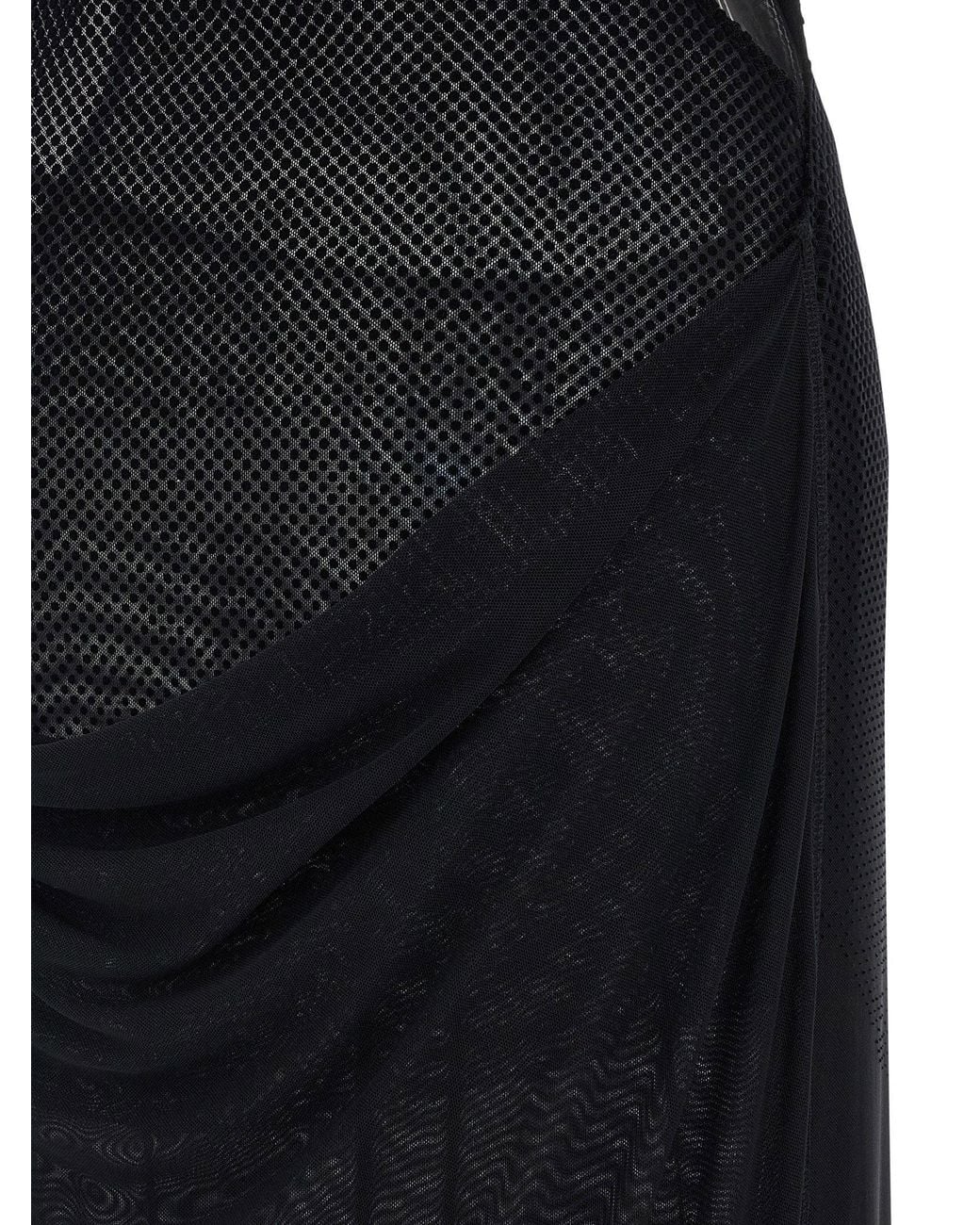Jean Paul Gaultier Black Flocked Mesh Dress