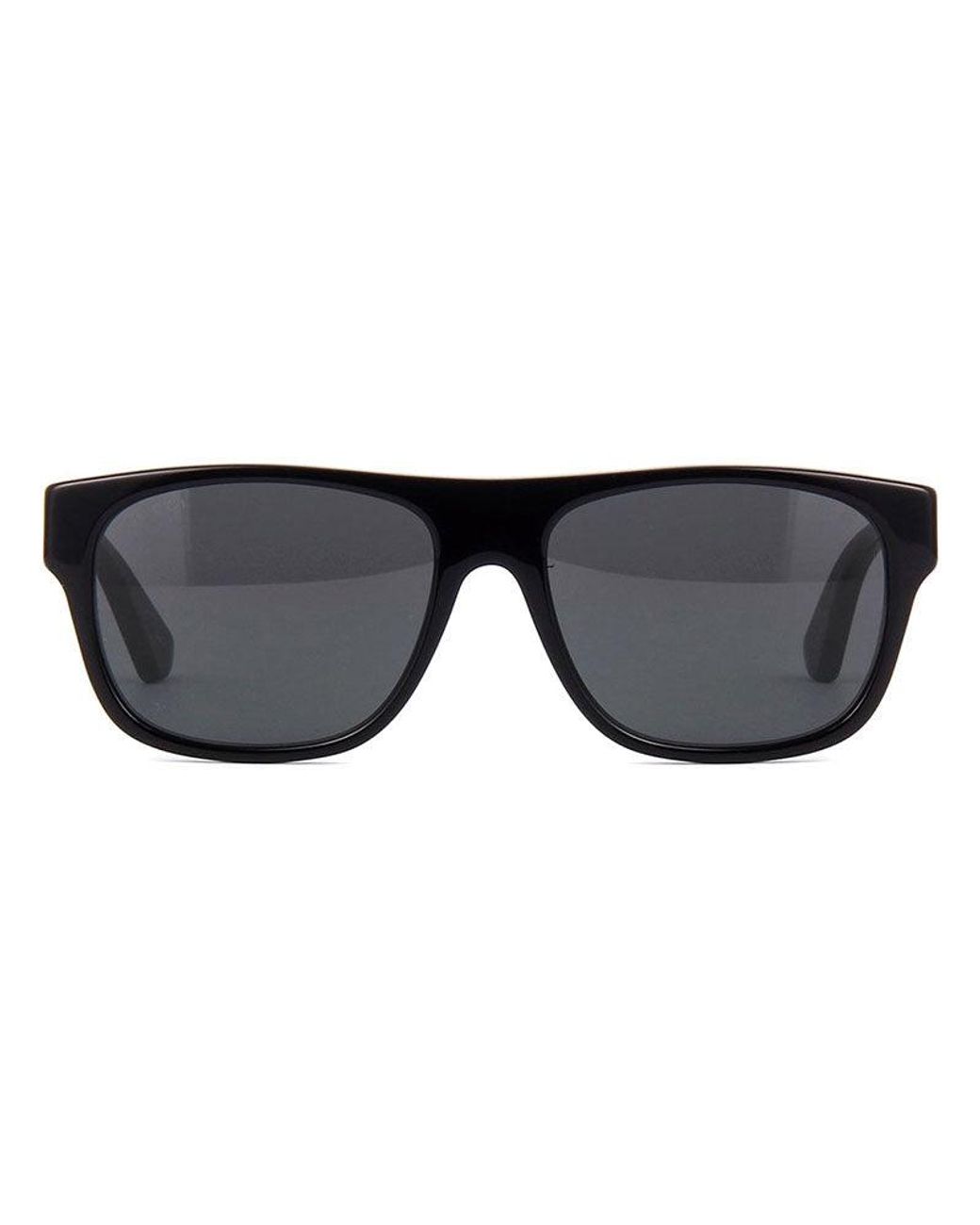 Gucci Black Sunglasses Square Full Rim, And With Stripe Frame And Lens Gg0341S001 for men