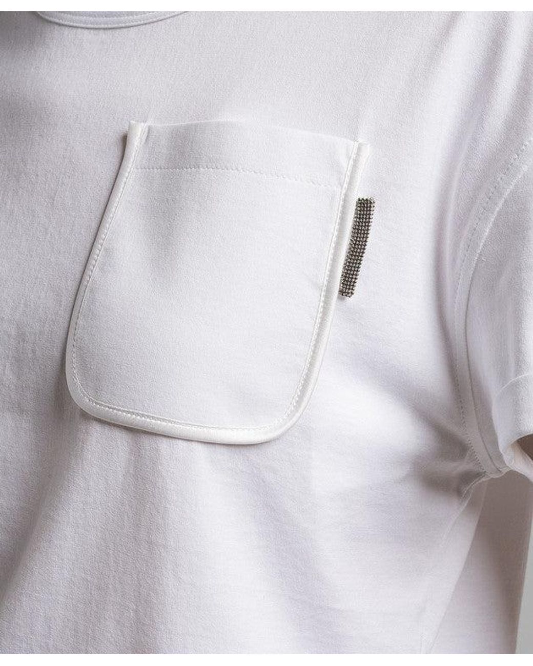 Brunello Cucinelli White Cotton Relaxed Shirt