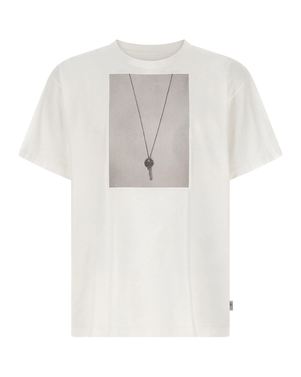 MM6 by Maison Margiela White Chiave Print Cotton T-Shirt for men