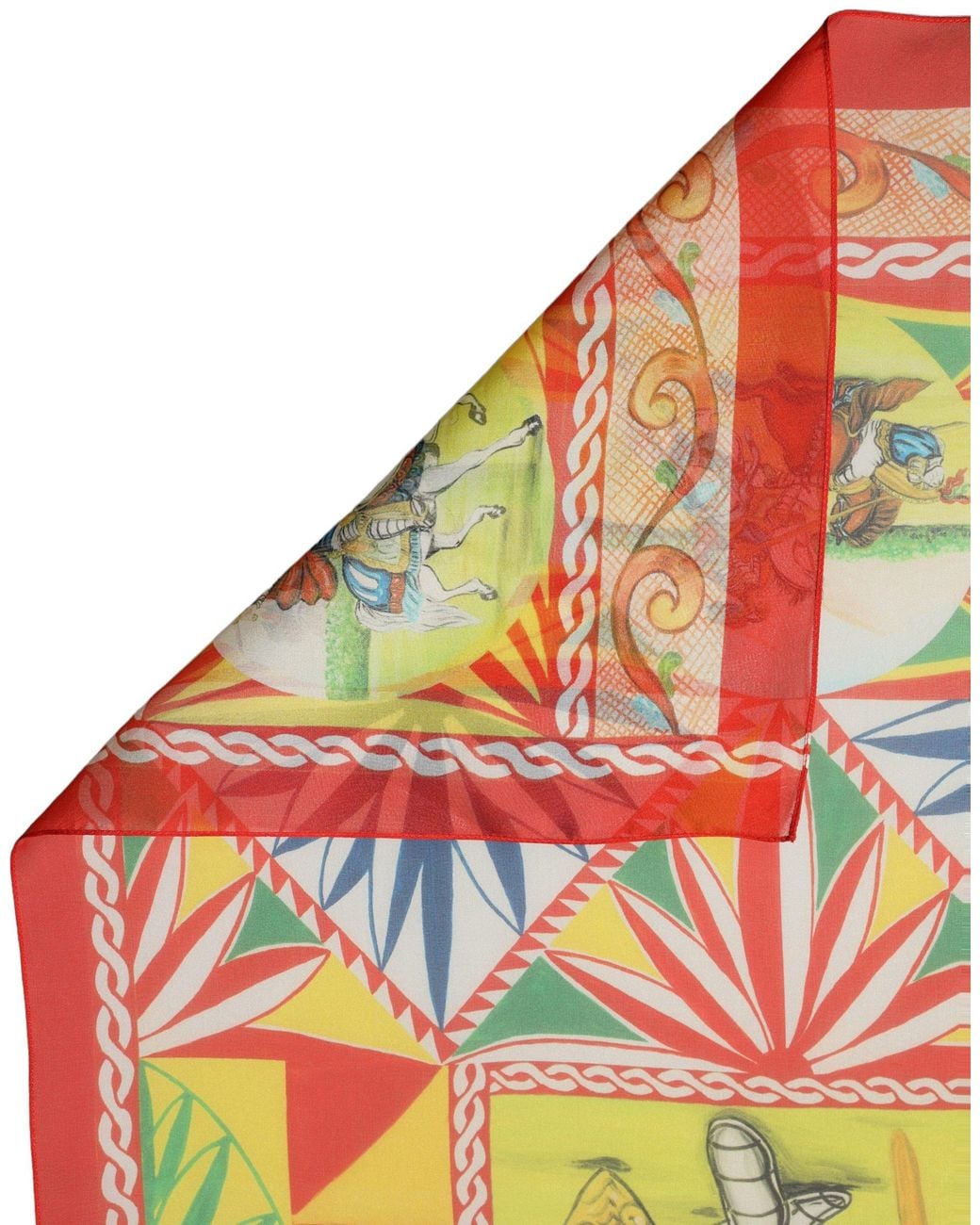 Dolce & Gabbana Multicolor Silk Carretto Print Foulard Scarf