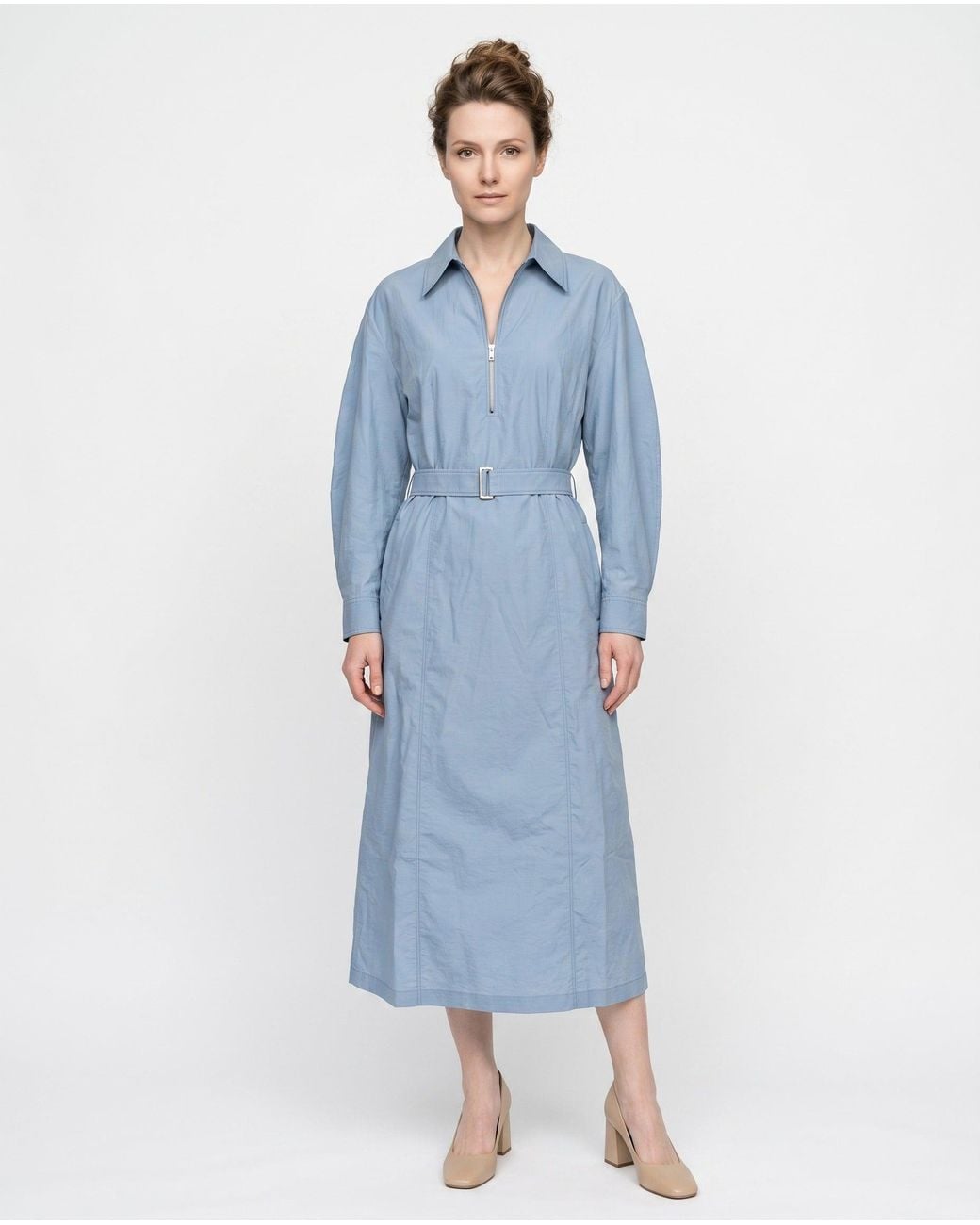 Brunello Cucinelli Blue Light Cotton Dress