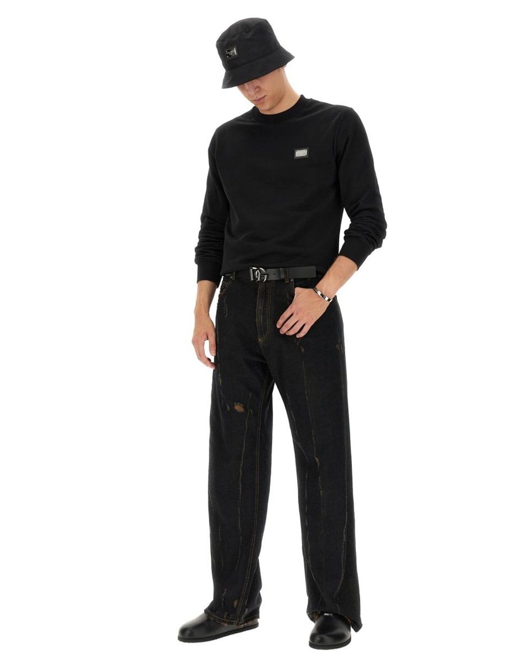Dolce & Gabbana Black Dolce & Gabbana Cotton Denim Jeans for men