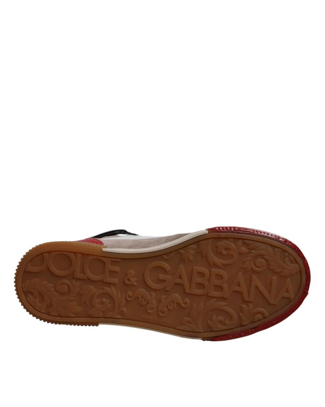 Dolce & Gabbana Red Dolce & Gabbana Leather High-Top Sneaker for men