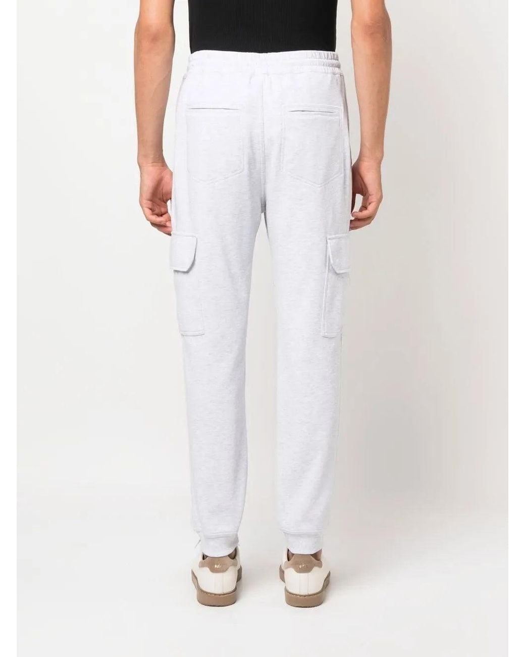 Brunello Cucinelli White Light Cotton Cargo Trousers for men