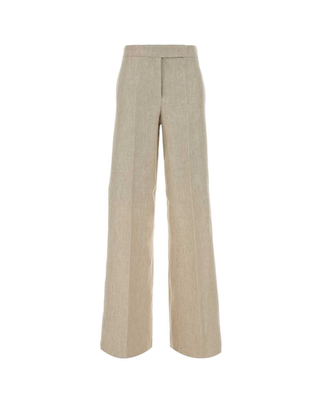 Max Mara Natural Linen Wide-Leg Ginnico Pant