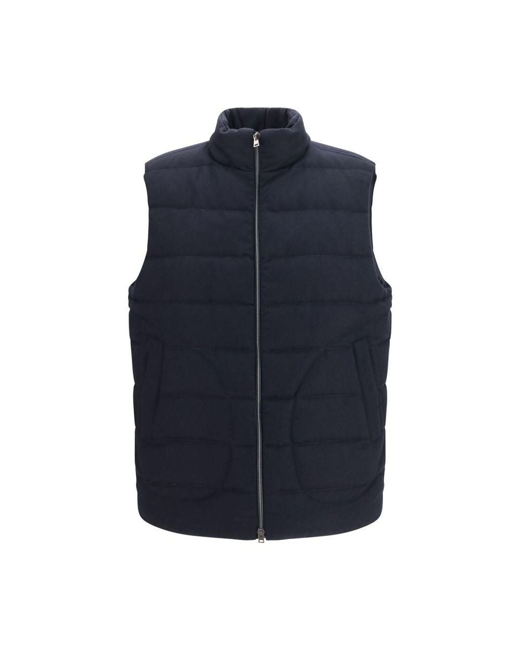 Herno Blue Wool Oves Aries Sleeveless Jacket Clothing for men
