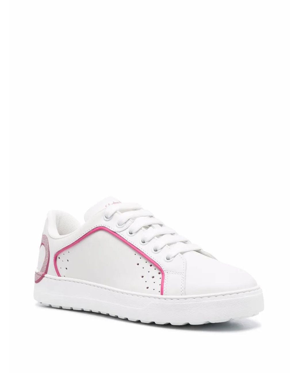 Ferragamo Pink Ferragamo Manhattan Gancini-Print Sneakers