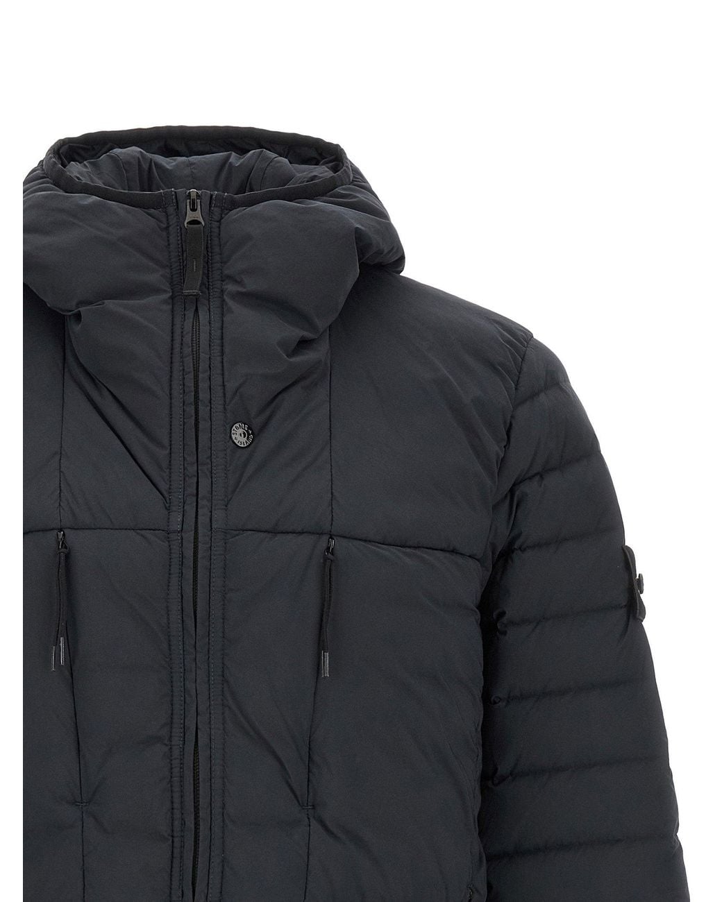 Stone Island Blue Seamless Quilted Down Jacket for men