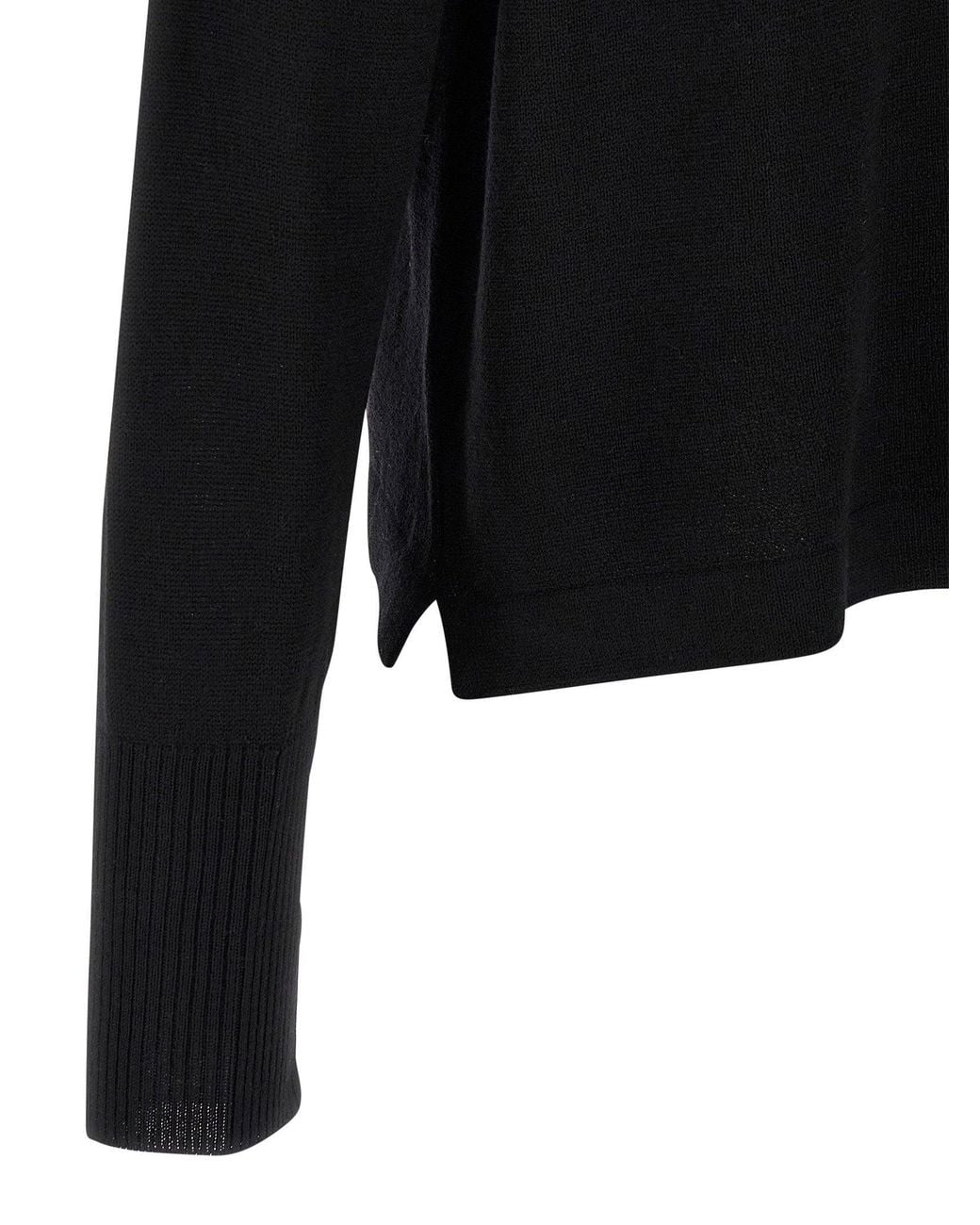 Ma'ry'ya Black Fine Wool Crew Neck Sweater