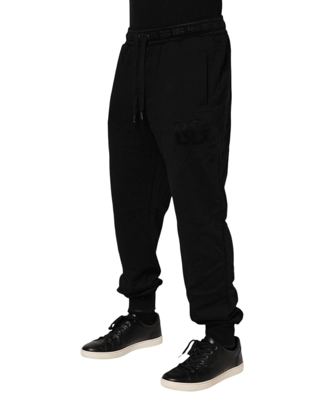 Dolce & Gabbana Black Logo Sweatpants Relaxed Fit for men