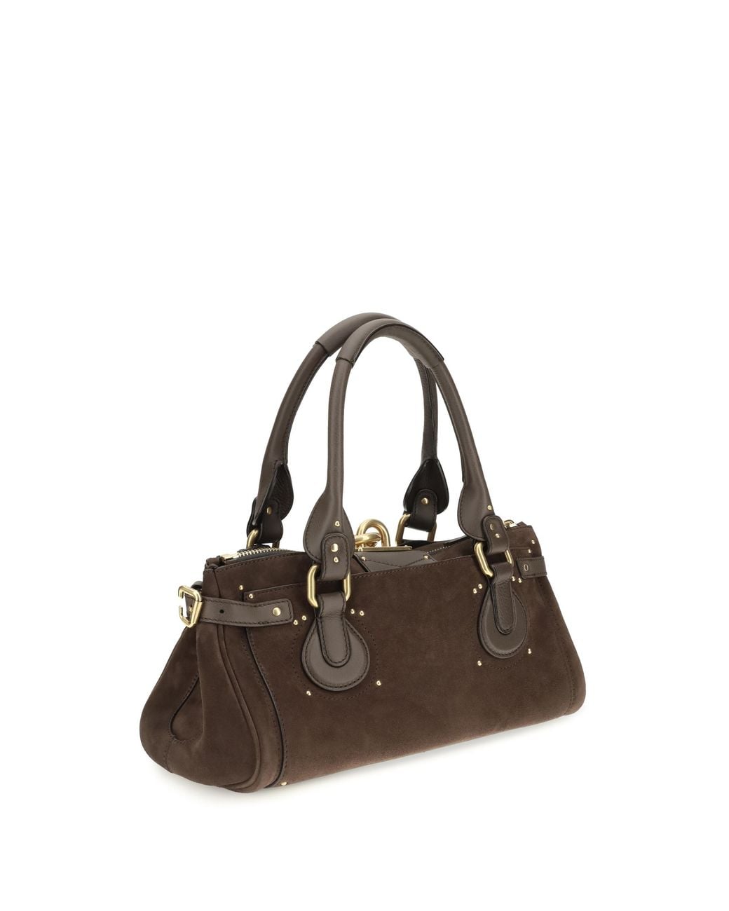 Chloé Brown Paddington Suede Handbag Calf Leather (Bos Taurus) Bag