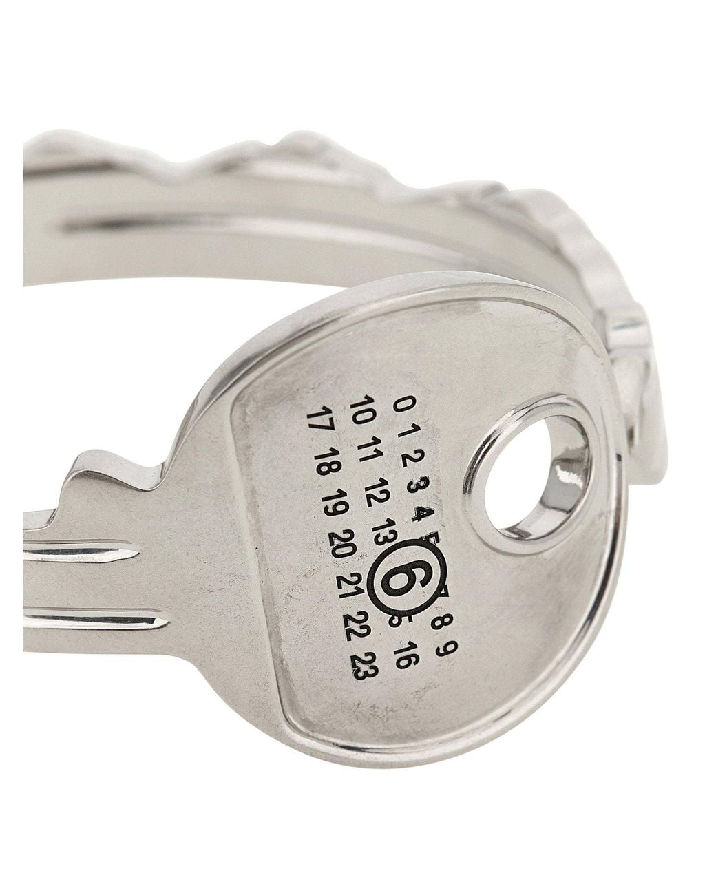 MM6 by Maison Margiela White Numeric Signature Metal Key Bracelet