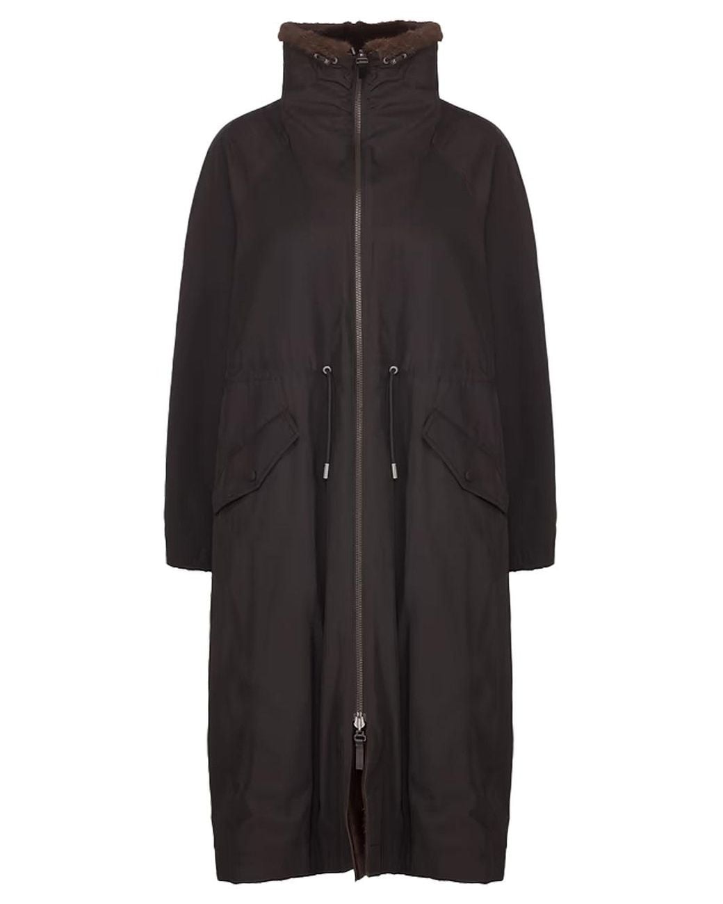 Yves Salomon Multicolor Long Reversible Parka Mink Mahogany