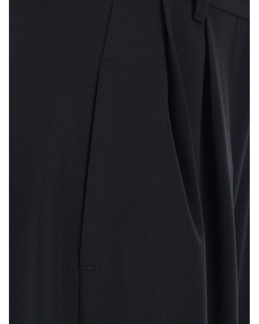 Le Plain Black Trousers Wool-Blend Wool Blend