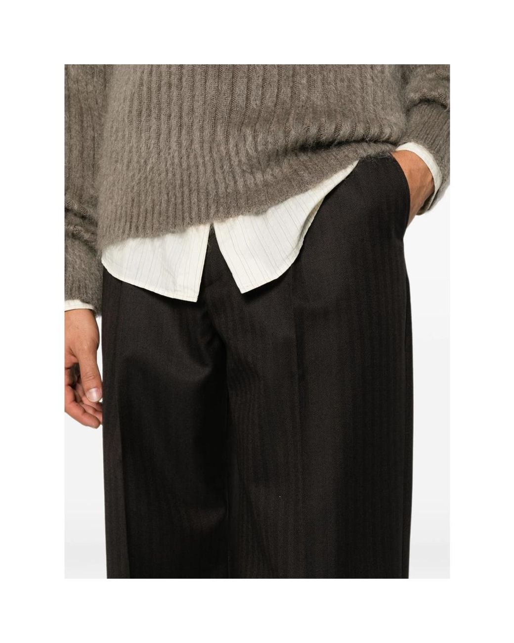 Dries Van Noten Black Wide Trousers for men