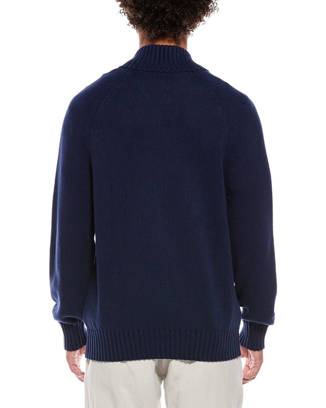 Brunello Cucinelli Blue Dark Zip Sweater Clothing for men