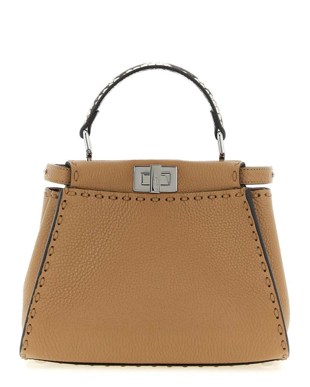 Fendi Brown Peekaboo Top Handle Bag