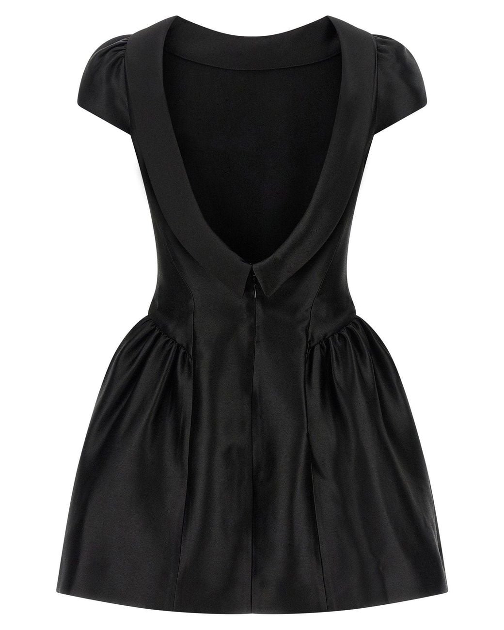 Self-Portrait Black Collared Taffeta Mini Dress