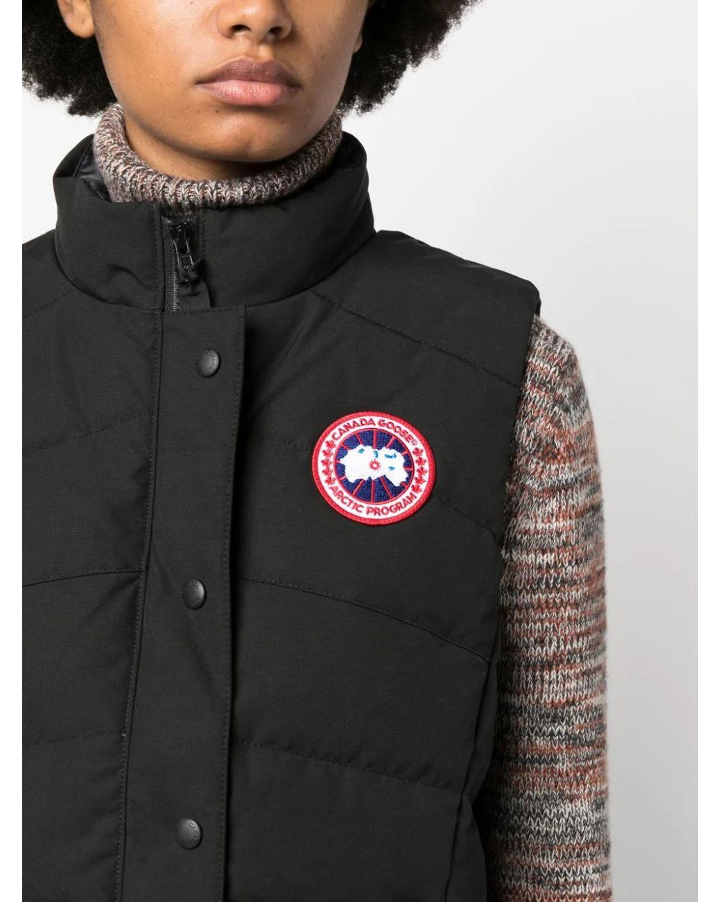 Canada Goose Women Black Freestyle Logo-Patch Padded Vest Rtw