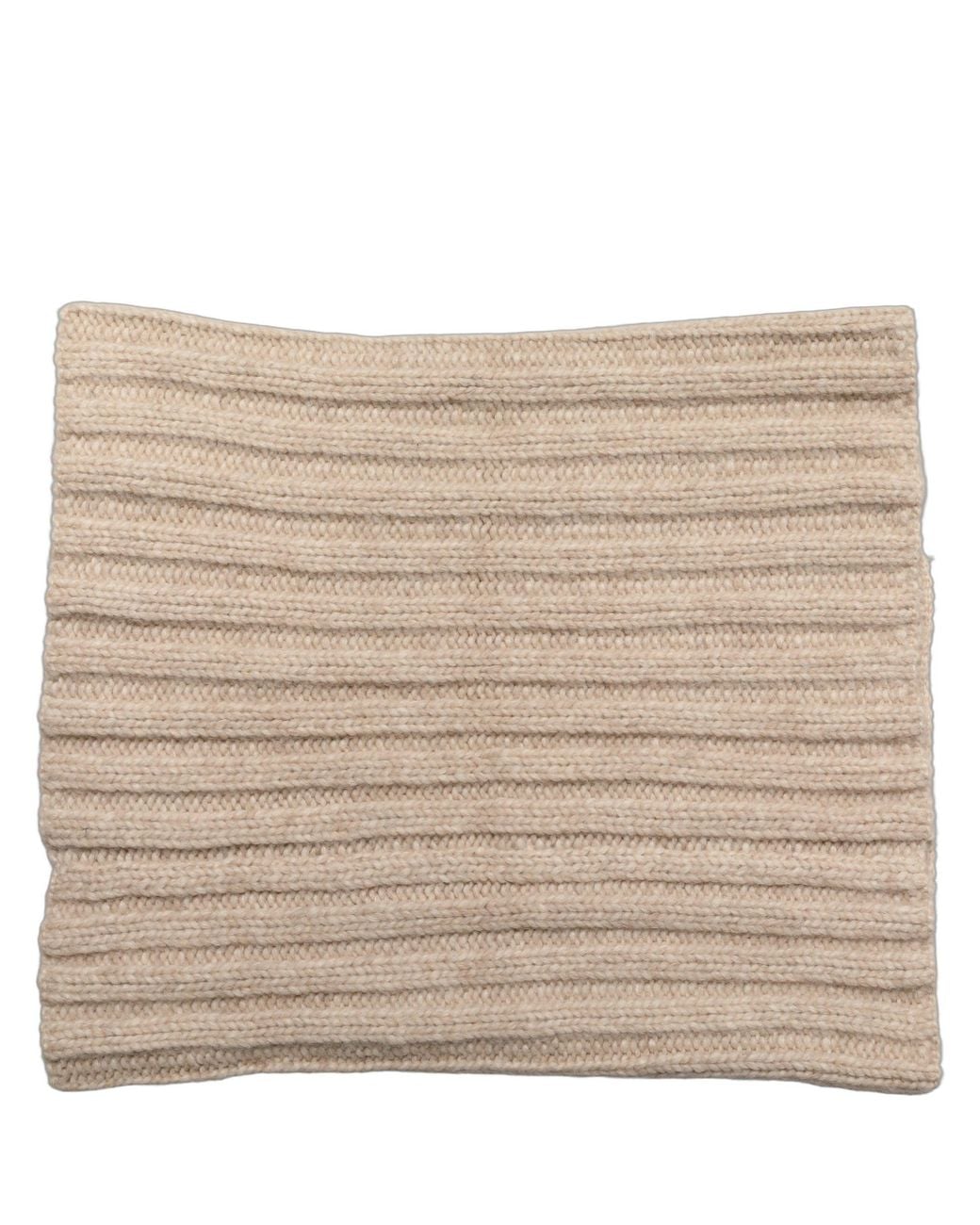 Dolce & Gabbana White Ribbed Knit Neck Warmer Scarf Lama Nylon