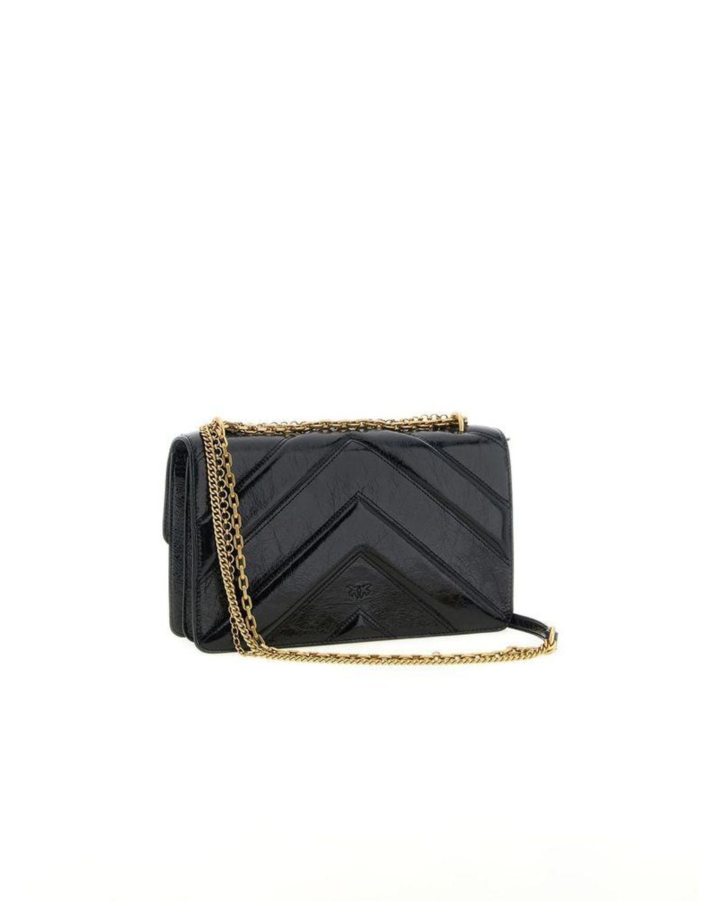 Pinko Black Shoulder Bag Calfskin Leather (Bos Taurus) Shoulder-Bags