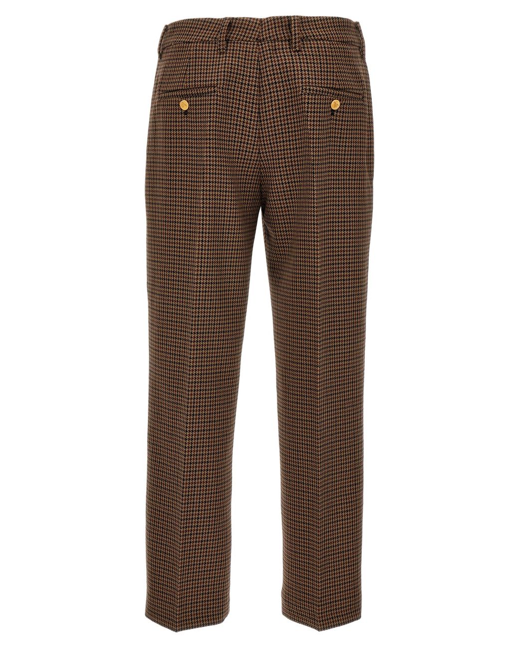 Prada Brown Prada Houndstooth Virgin Wool Trousers