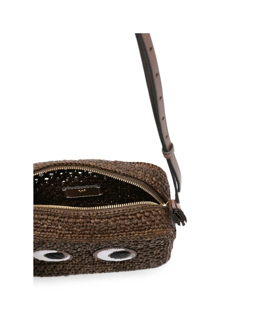 Anya Hindmarch White Cross Body Bag Woven Raffia Satchels