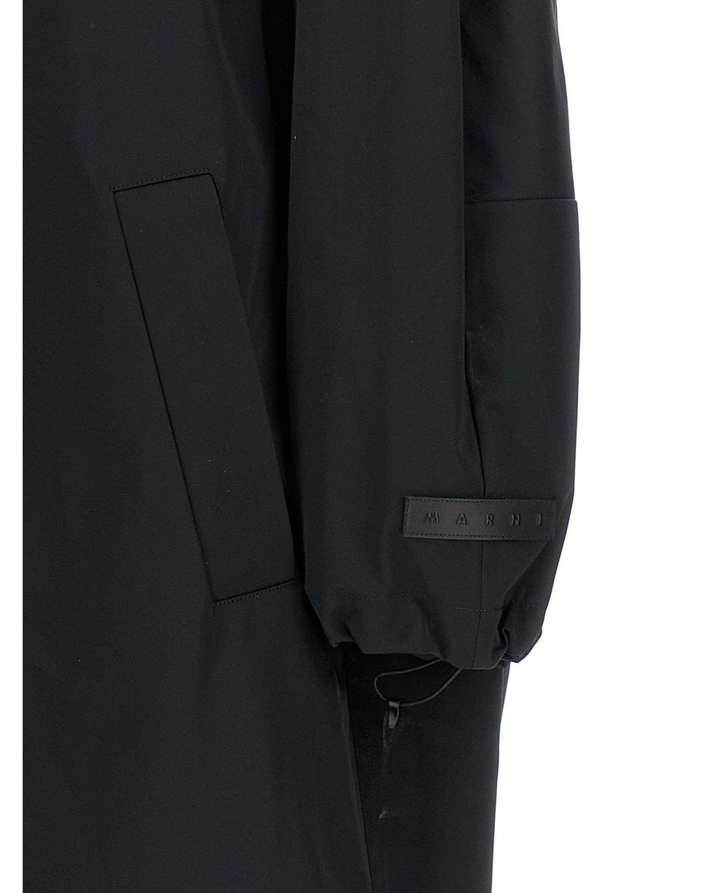Marni Black Satin Parka Coat