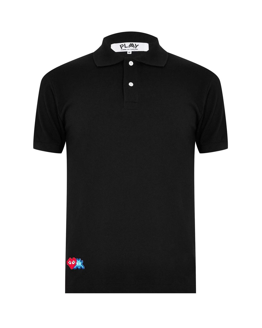 Comme des Garçons Blue Heart Invader Logo Polo Shirt Clothing & T-Shirts for men