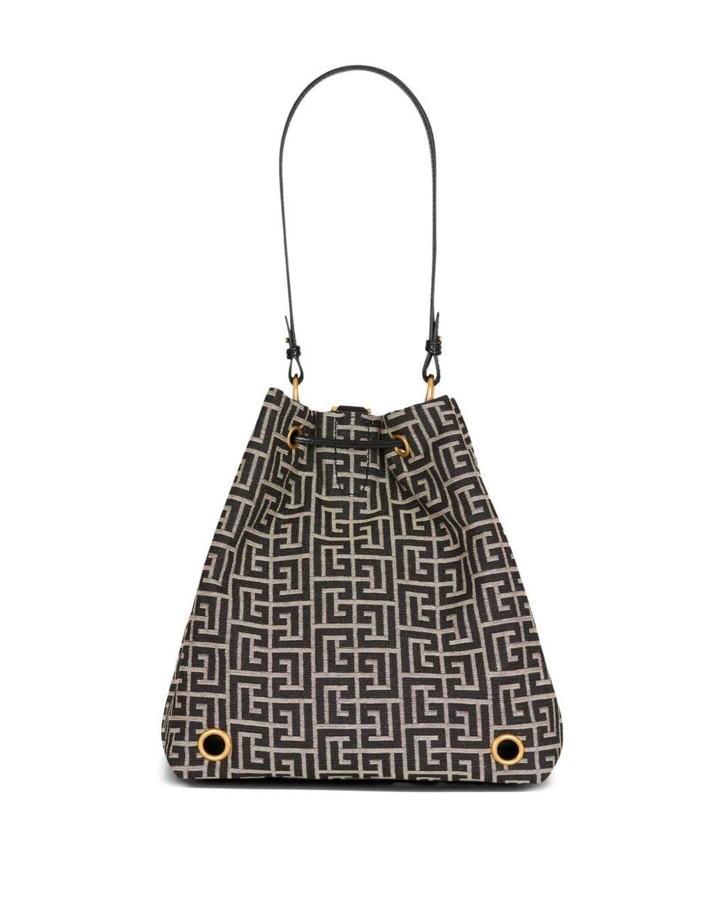 Balmain Black Sync Monogram Backpack